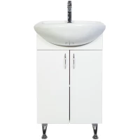 Тумба с раковиной белый глянец 46 см Orange Роса RO-45TUW+RA