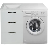 Тумба под раковину Misty Куба П-Куб01060-0113Я 54,5 см, напольная, над стиральной машиной, белый глянец