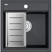 Кухонная мойка Paulmark Stepia PM115051-AN+A375-BS 50x51 см, антрацит