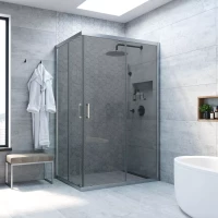 Душевой уголок Vegas Glass ZA-F NOVO h2000 95*80 07 07 95x80 см, профиль матовый хром, стекло графитовое