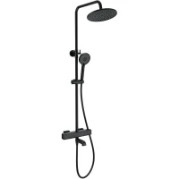 Душевая система Wonzon & Woghand Stay 4 WW-A3007-T1-MB 230 мм, с термостатом, черный матовый