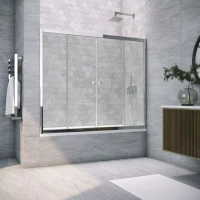 Шторка на ванну Vegas Glass Z2V TUR NOVO 185 08 02185 см, профиль хром, стекло шиншилла