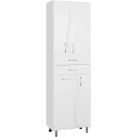 Пенал Style Line Волна ЛС-000010047 напольный, с бельевой корзиной, белый глянец