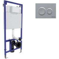 Инсталляция для унитаза Berges Novum O2 040262 с кнопкой смыва, матовый хром