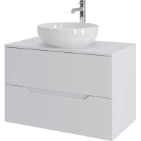Тумба с раковиной Orange Line Li-80TuwMDF+B07-420W 80,2 см, подвесная, со столешницей, белый матовый