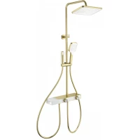 Душевая система Wonzon & Woghand Shelf WW-B4161-BG 300x200 мм, с термостатом, золотой матовый