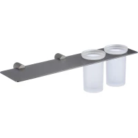 Стакан с полочкой Savol S-002168Q двойной, настенный, графит