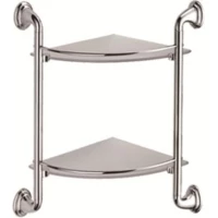 Полка стеклянная D-Lin D262310 28,2x28,2 см, угловая, двойная, хром
