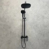 Душевая система Comforty FF071R-CMT 00-00004528 239 мм, со смесителем, черный матовый