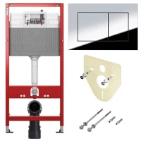 Инсталляция для унитаза Tece TECEnow + TECEbase 2.0 9400412 с кнопкой смыва, хром