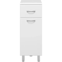 Тумба Misty Люси Э-Люс07030-011Бк 30 см, напольная, с бельевой корзиной, белый глянец