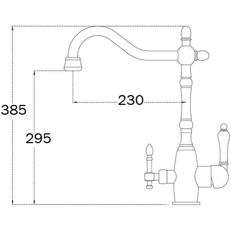 Смеситель для кухни с подключением к фильтру Zorg Sanitary ZR 312 YF-50-BR