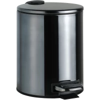 Мусорное ведро Bemeta Hematit 159315013 5л, с педалью, черный глянец