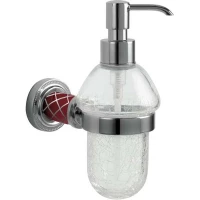Дозатор для жидкого мыла Boheme Murano 10912-R-CR 200 мл, настенный, хром/рубин