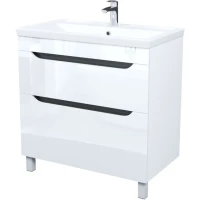 Тумба с раковиной IDDIS Ray RAY80WFi95K 81,5 см, напольная, белый глянец