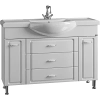 Тумба с раковиной белый глянец 121 см Санта Монарх 700106 + CLASSIC120
