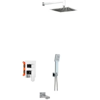 Душевой комплект AQG Arles 19ARLEC31602 250 мм, со смесителем, хром