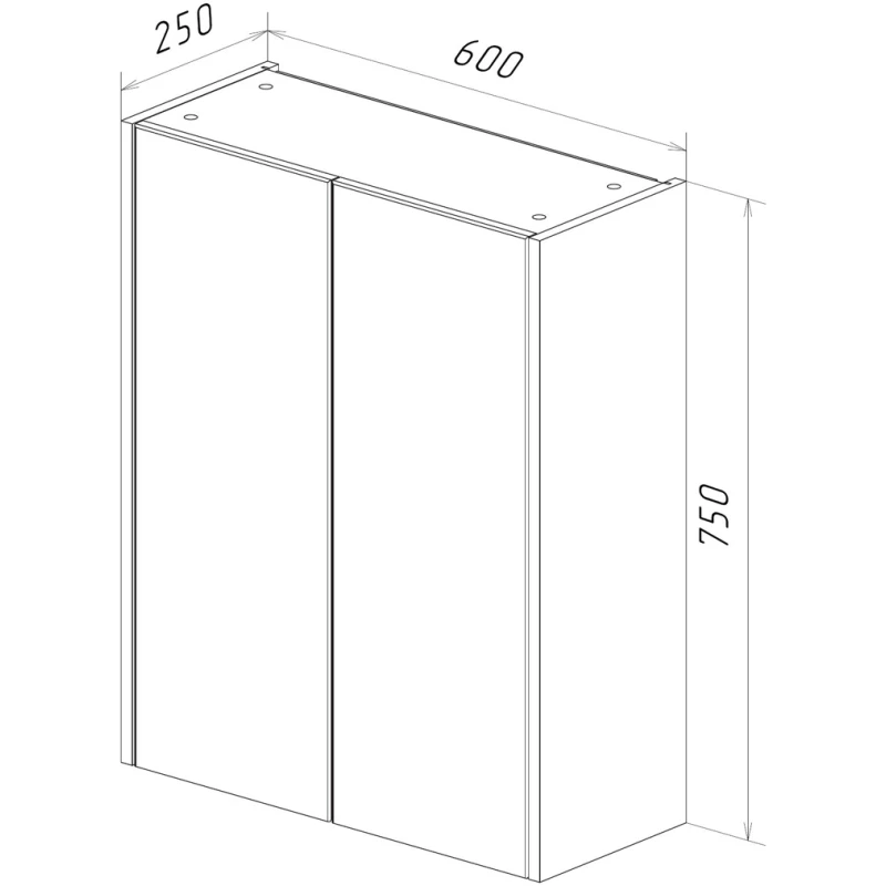 Шкаф двустворчатый 60x75 см белый глянец/бетон Lemark Combi LM03C60SH-Beton