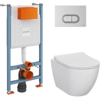 Комплект подвесной унитаз + система инсталляции VitrA Mia Round 9856B003-7200