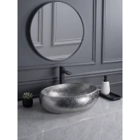 Раковина-чаша GID 9030s 48x34 см, накладная, серебряный