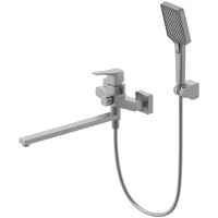 Смеситель для ванны Wonzon & Woghand WW-639906-BGM универсальный, с душевым гарнитуром, темный графит матовый