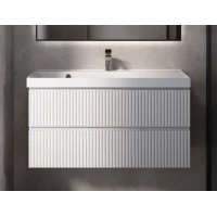 Тумба под раковину AQUAme S1 AQM900110WH 98,6 см, подвесная, белый глянец