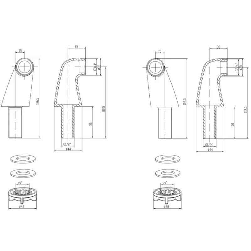 Крепеж для вертикального монтажа смесителя (пара) Lemark LM8556CR