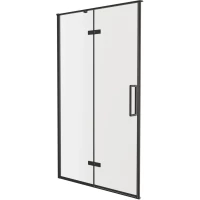 Душевая дверь Knotlor Shell HDIP120CG0GM 120 см, профиль вороненая сталь, стекло прозрачное