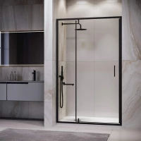Душевая дверь RGW LE-103B Leipzig 711210310-14 100 см, профиль черный матовый, стекло прозрачное