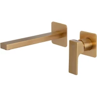 Смеситель для раковины Remer Absolute AU15PLBG встраиваемый, без донного клапана, золотой матовый