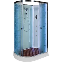 Душевая кабина 120x80x208 см Deto EM1512RNLED+GM матовое с прозрачным узором