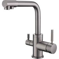 Смеситель для кухни Emar ECB - 3003N PVD dark с подключением к фильтру, вороненая сталь