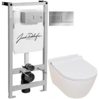 Комплект подвесной унитаз Serel Smart SM25SL + система инсталляции Jacob Delafon E5504-NF + E4316-CP