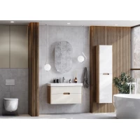 Комплект мебели бежевый/дуб веллингтон 90 см Акватон Оливия 1A254401OLVG0 + 1WH501629 + 1A256502A1010