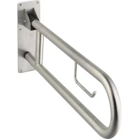 Поручень для ванны с держателем туалетной бумаги Sanibano H332/INOX откидной, нержавеющая сталь