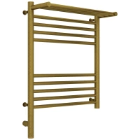 Полотенцесушитель электрический 600x500 состаренная бронза МЭМ левый Сунержа Богема с полкой 3.0 05-5806-6050