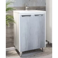 Тумба с раковиной белый глянец/бетон 66 см Corozo Чикаго SETSD-00000325/SD-00000391