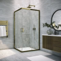 Душевой уголок Vegas Glass ZA TUR NOVO 120 05 crystalvision 120x120 см, профиль бронза, стекло прозрачное