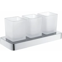 Стакан для зубных щеток Wonzon & Woghand Lotte WW-8338 тройной, настенный, хром