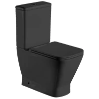 Унитаз-компакт WeltWasser Rotbach 001GL-BL безободковый, с сиденьем микролифт, черный глянец