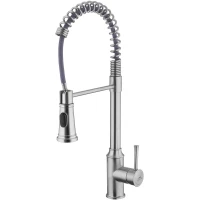 Смеситель для кухни Fashun A56008N с выдвижным изливом, сатин