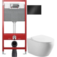 Комплект подвесной унитаз Art&Max Elegant AM9316CHR/SC + система инсталляции Tece 9300302 + 9240407