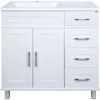 Тумба под раковину Misty Купер П-Куп01090-0124ЯЛ 90 см L, напольная, белый матовый