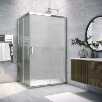 Душевой уголок Vegas Glass ZA-F TUR NOVO 100*90 08 Moru 100x90 см, профиль хром, стекло рифленое