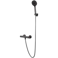 Термостат для душа Wonzon & Woghand Inn 5 WW-B2005-A-BGG с душевым гарнитуром, темный графит матовый