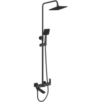 Душевая система Fmark FS8745-22H 200 мм, со смесителем, черный матовый