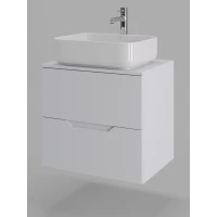 Тумба с раковиной Orange Line Li-60TuwMDF+B05-500W 60,2 см, подвесная, со столешницей, белый матовый