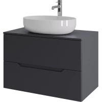 Тумба с раковиной Orange Line Li-80TugMDF+B05-520W 80,2 см, подвесная, со столешницей, графит матовый