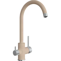Смеситель для кухни Florentina Клио 333.13Н.2123.107 с подключением к фильтру, нержавеющая сталь/песочный