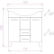 Комплект мебели белый глянец 76 см с бельевой корзиной Onika Моника 107502 + 1WH110259 + 207507 - 5